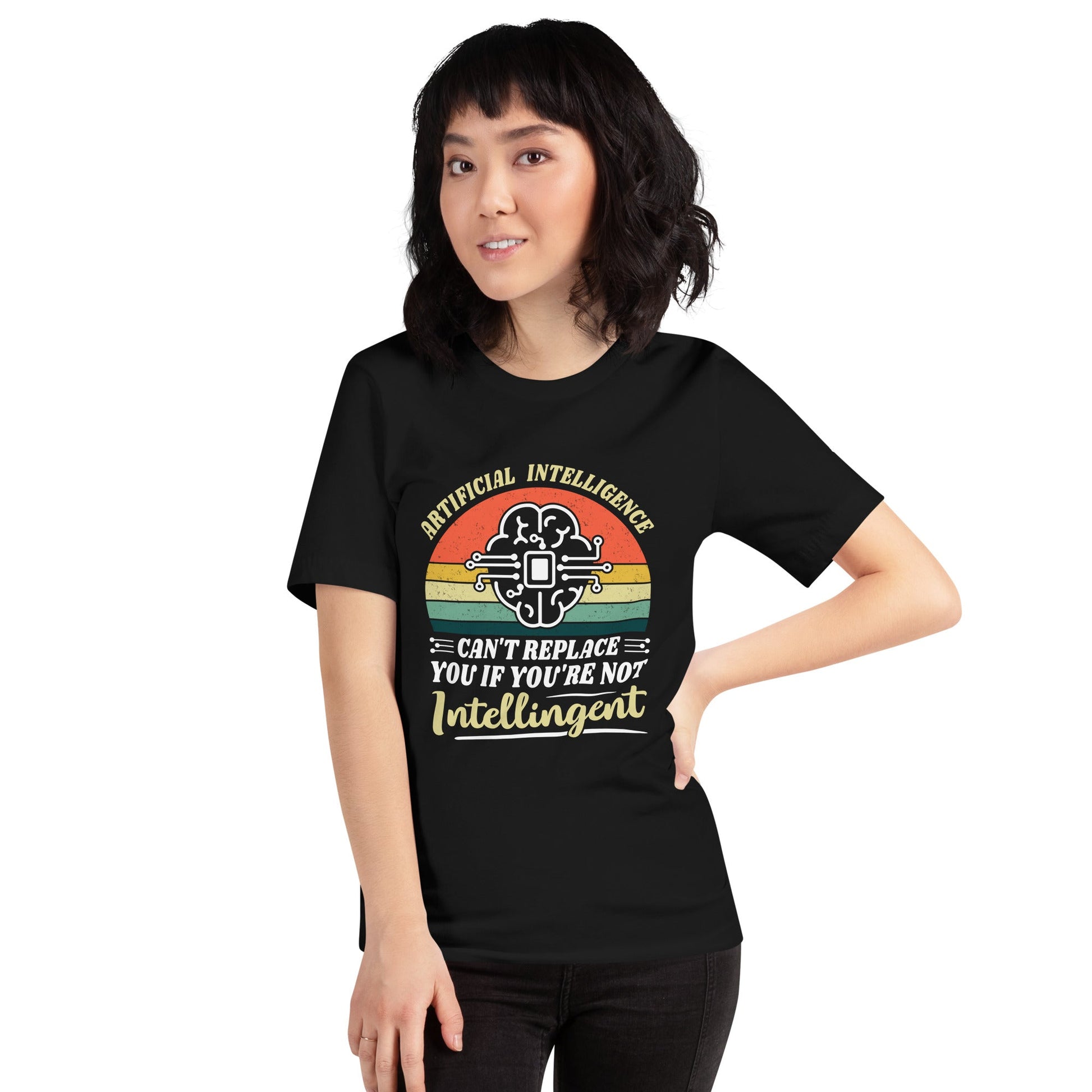 Artificial Intelligence can't replace You if you are not Intelligent Unisex t-shirt by DarkByteGear