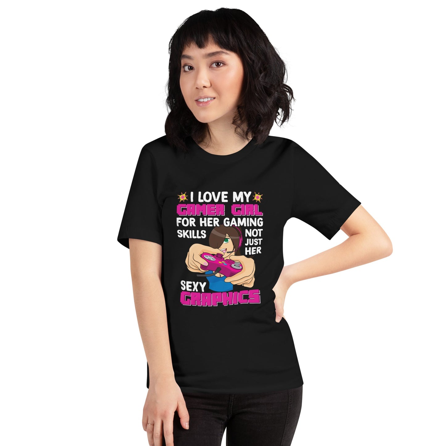I Love my Gamer Girl for her gaming skill - Unisex t-shirt by DarkByteGear