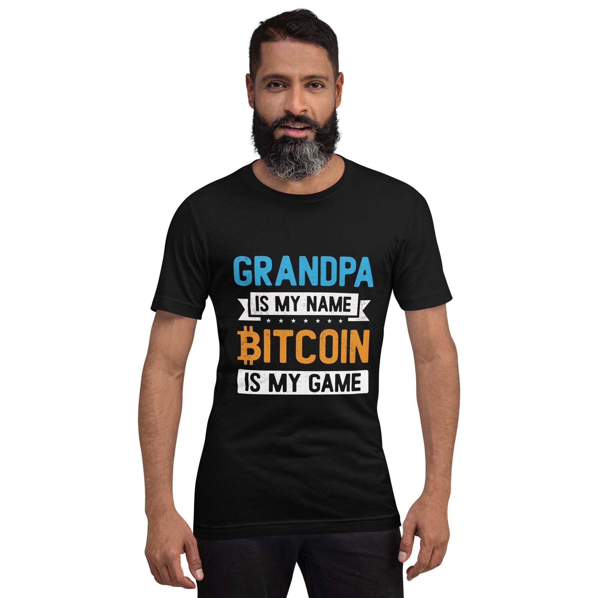 Grandpa is My Name, Bitcoin is My Game - Unisex t-shirt by DarkByteGear