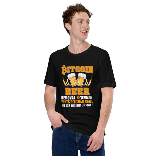 Bitcoin Beer Removal Service - Unisex t-shirt by DarkByteGear