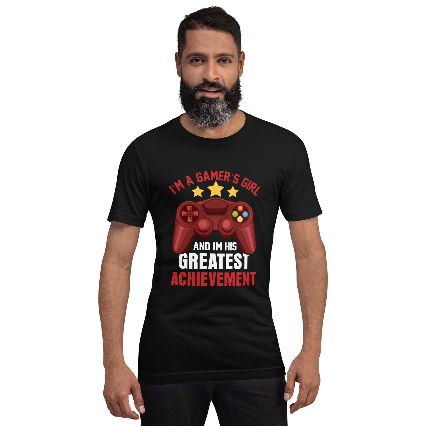 I am a Gamer's Girl, I am his Greatest Achievement - Unisex t-shirt by DarkByteGear