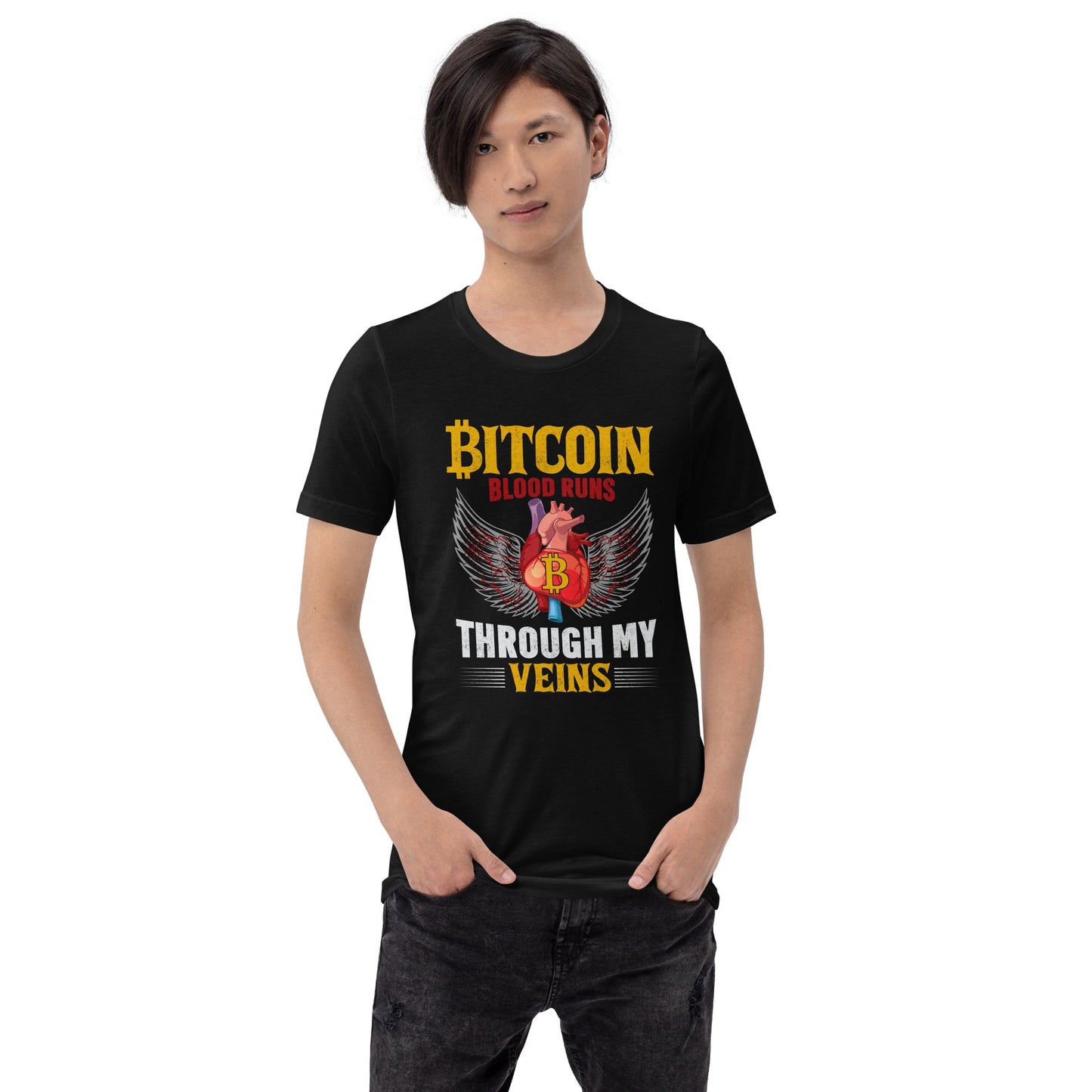 Bitcoin Blood Run Through My Vein - Unisex t-shirt by DarkByteGear