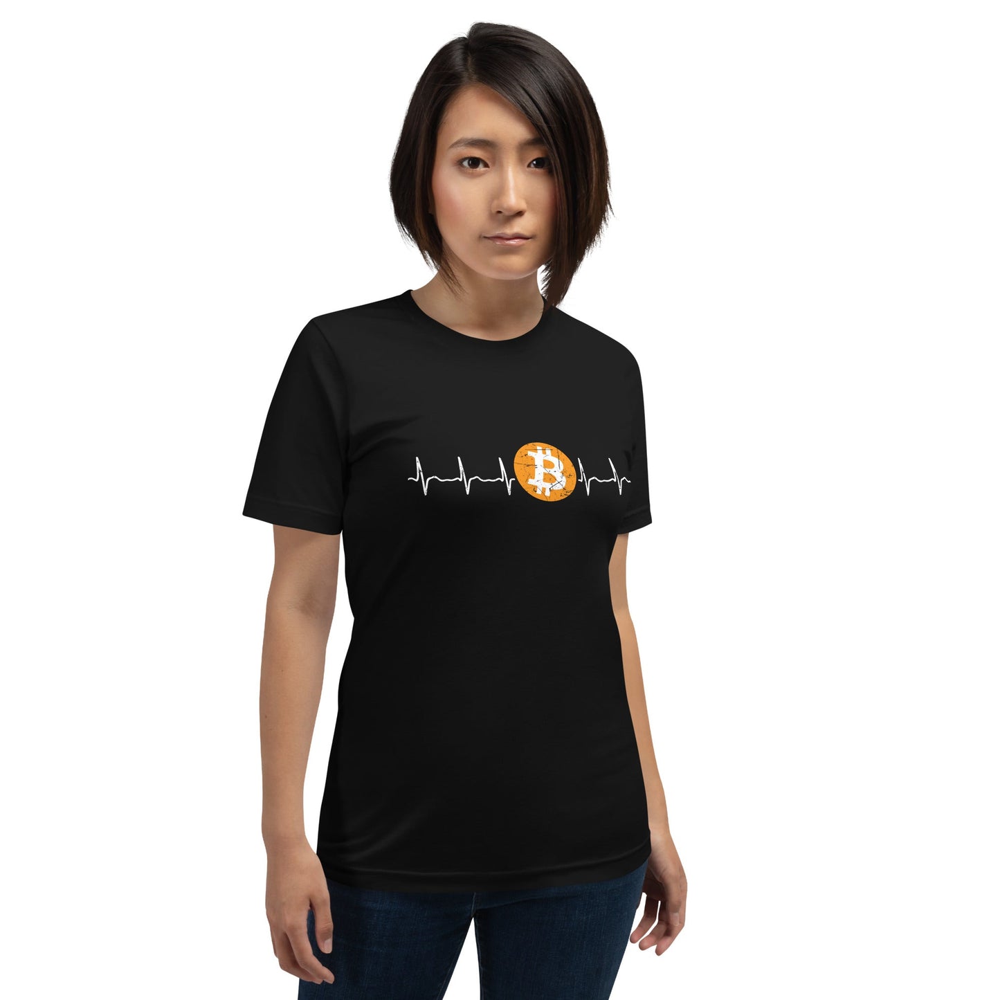 Bitcoin Heartbeat - Unisex t-shirt by DarkByteGear