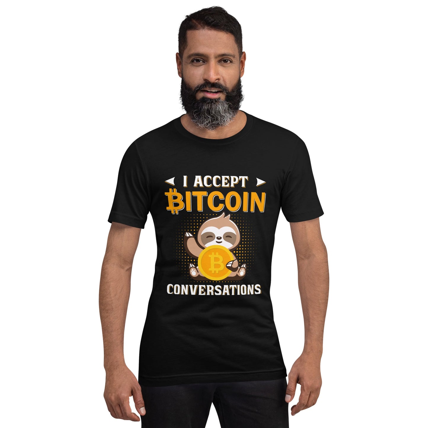 I accept Bitcoin Conversations - Unisex t-shirt by DarkByteGear