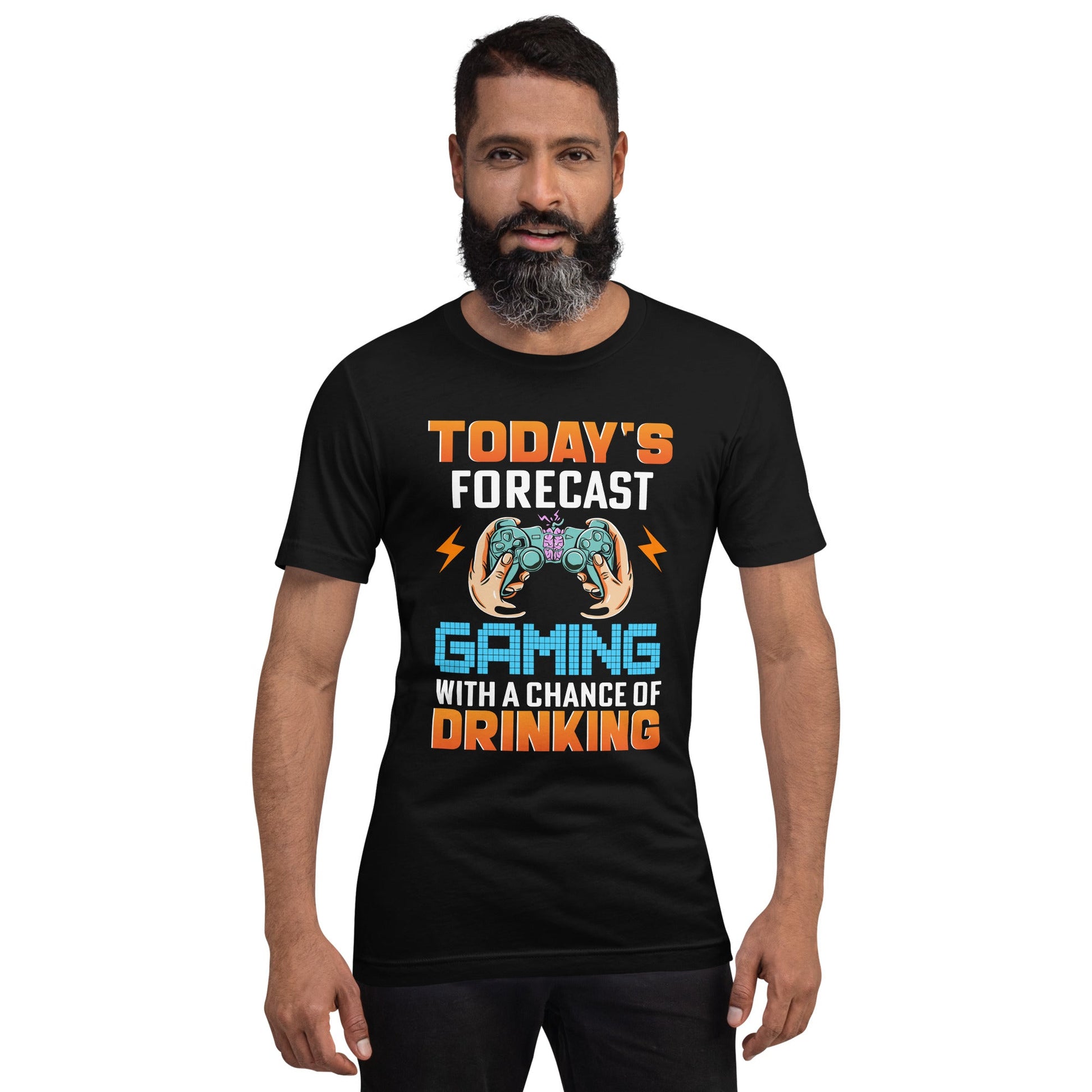 Today's Forecast; Gaming with a Chance of Drinking - Unisex t-shirt by DarkByteGear