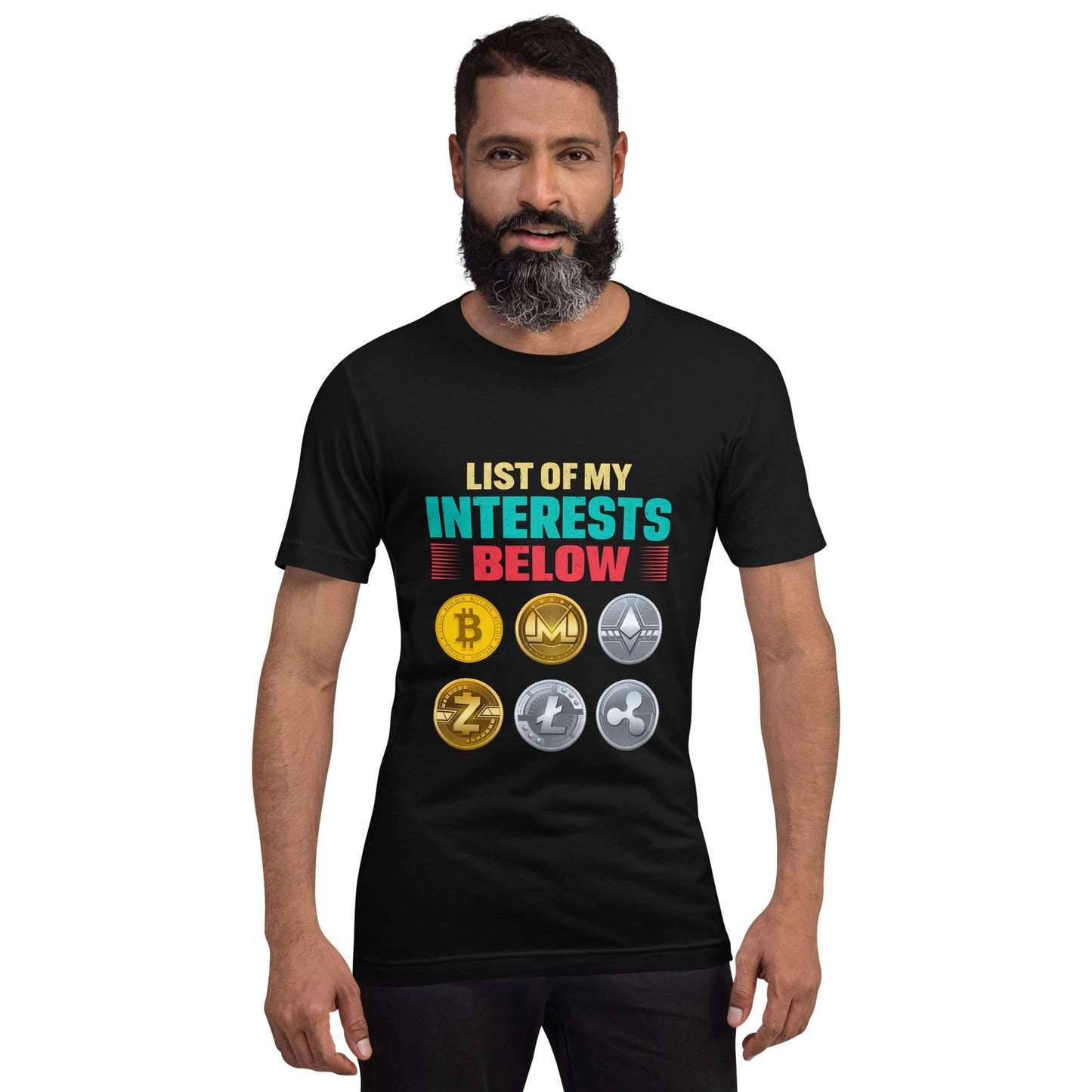 List of my Interests below - Unisex t-shirt by DarkByteGear
