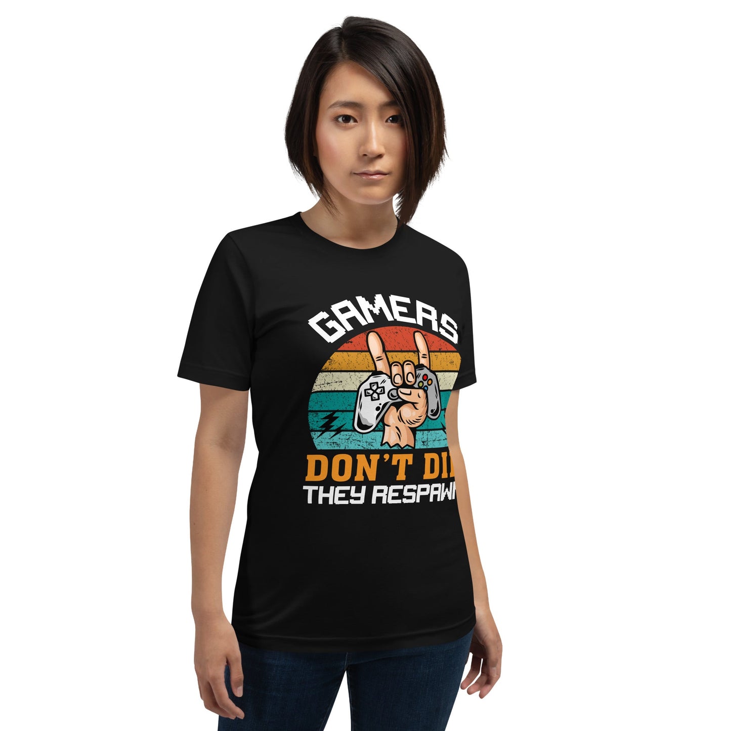 Gamers don't Die, they Respawn - Unisex t-shirt by DarkByteGear