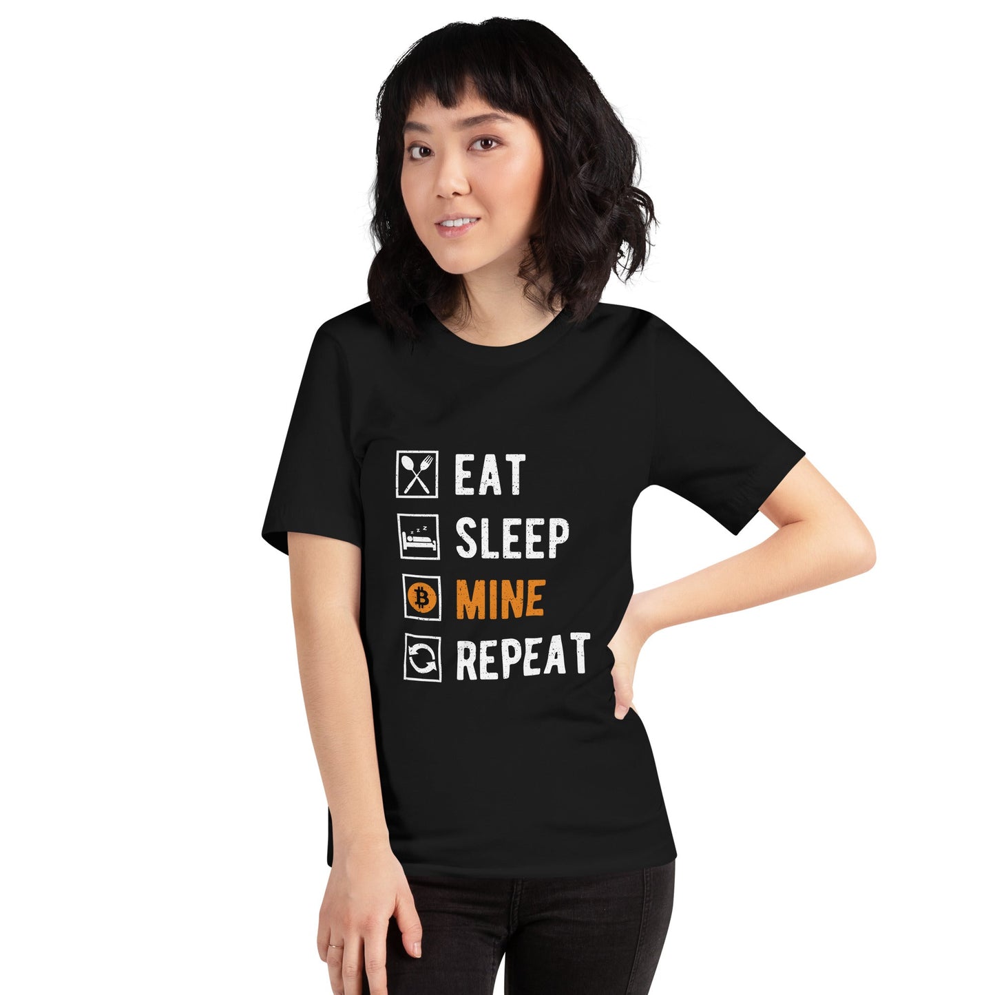 Eat, Sleep, Bitcoin Mine and Repeat - Unisex t-shirt by DarkByteGear