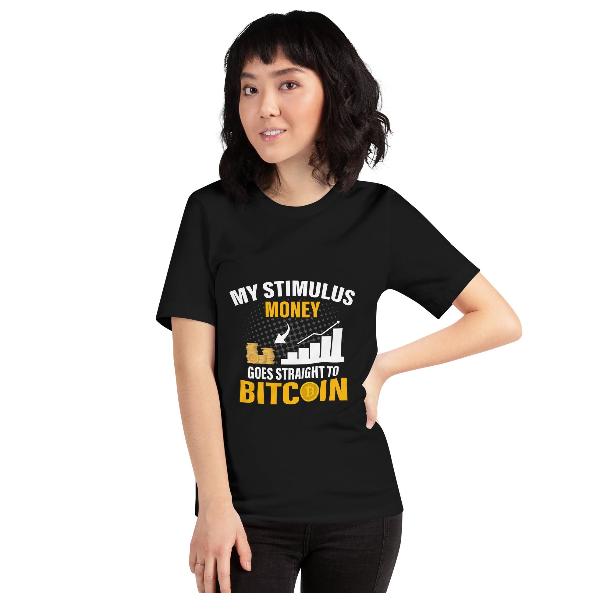 My Stimulus Money Goes Straight to Bitcoin - Unisex t-shirt by DarkByteGear