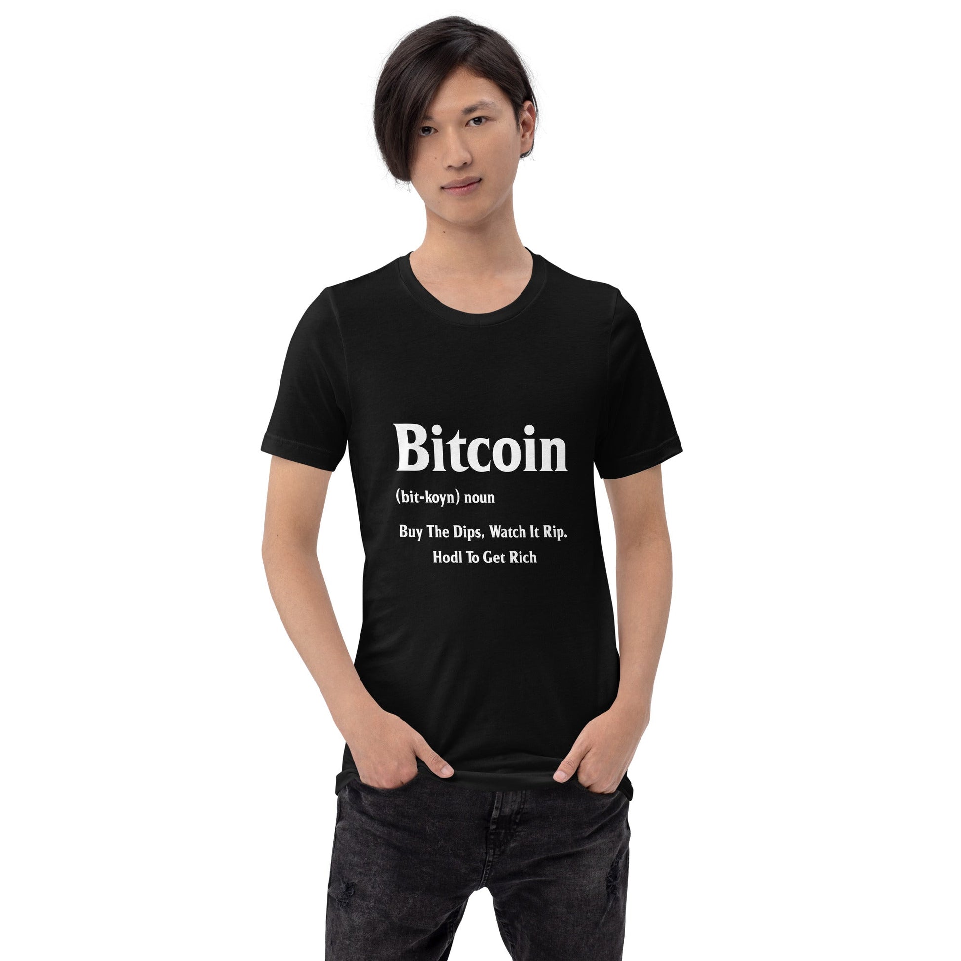 Bitcoin Definition ( White Text ) - Unisex t-shirt by DarkByteGear