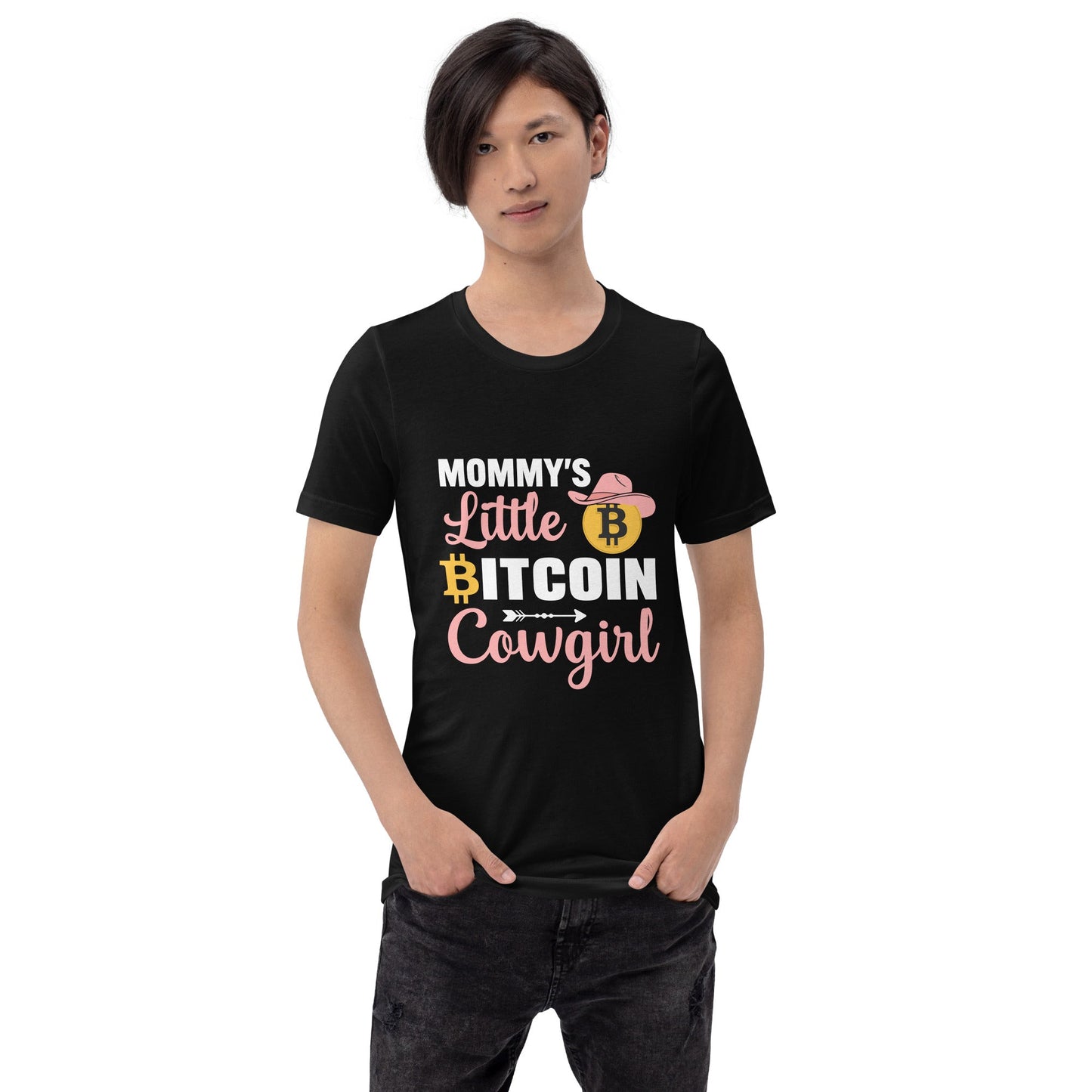 Mommy's little bitcoin cowgirl - Unisex t-shirt by DarkByteGear