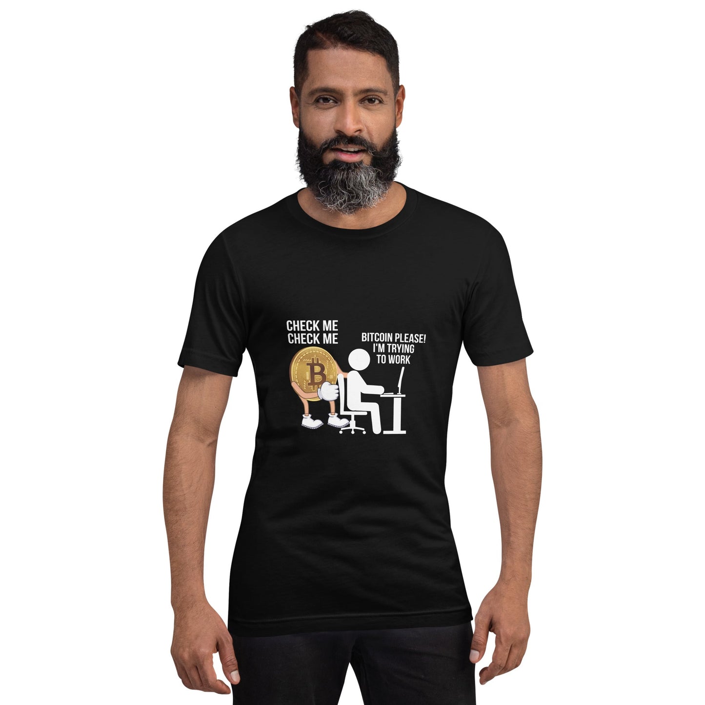Bitcoin, Please! I am trying to work Unisex t-shirt by DarkByteGear