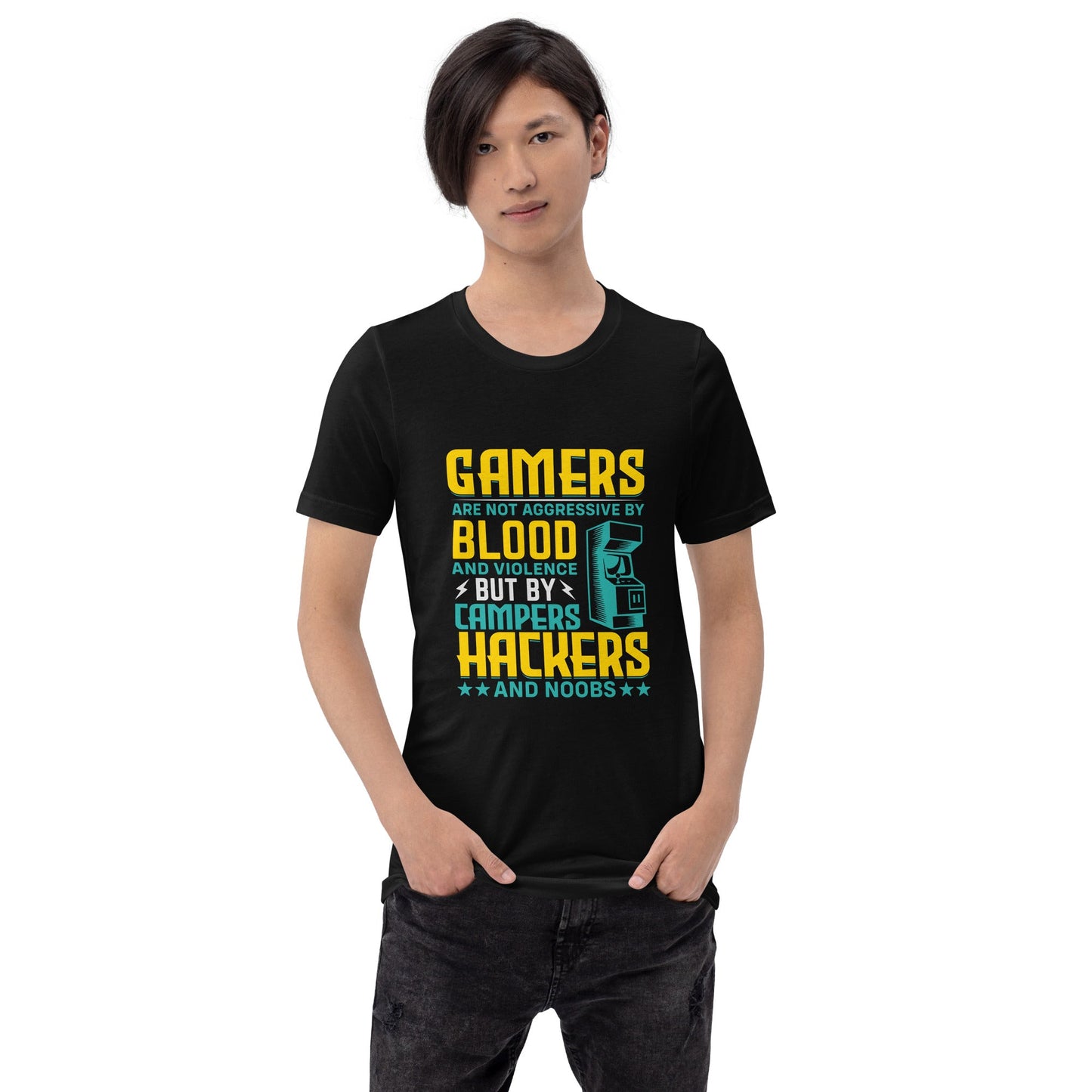 Gamers are not Aggressive by Blood and Violence ( rasel ) - Unisex t-shirt by DarkByteGear