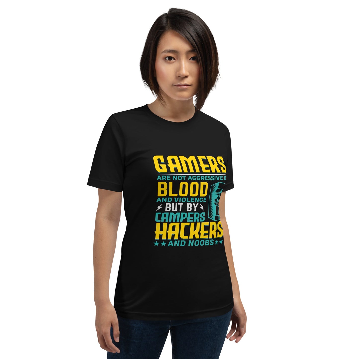 Gamers are not Aggressive by Blood and Violence ( rasel ) - Unisex t-shirt by DarkByteGear