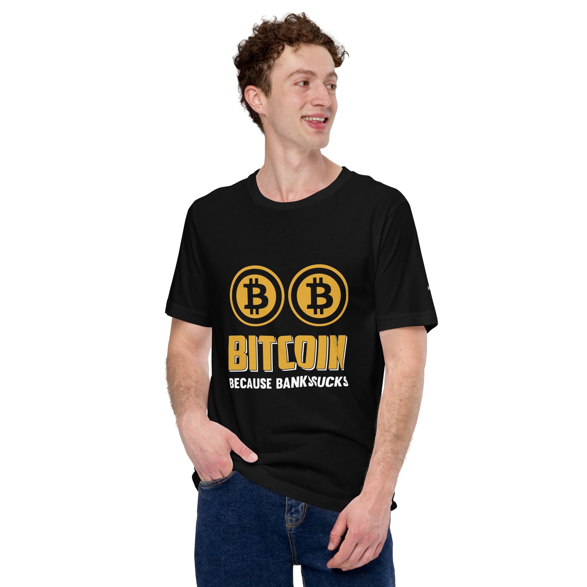 Bitcoin because Banks suck Unisex t-shirt by DarkByteGear