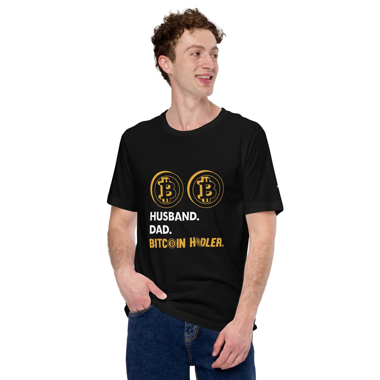 Husband, Dad, Bitcoin Holder Unisex t-shirt by DarkByteGear