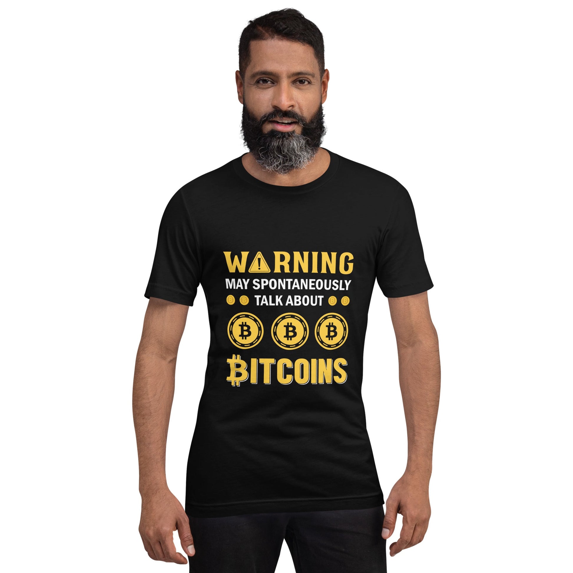 Warning! May Spontaneously talk about Bitcoins - Unisex t-shirt by DarkByteGear