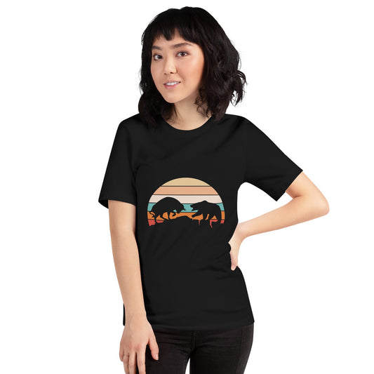 Bull Bear Fight in Sunset - Unisex t-shirt by DarkByteGear