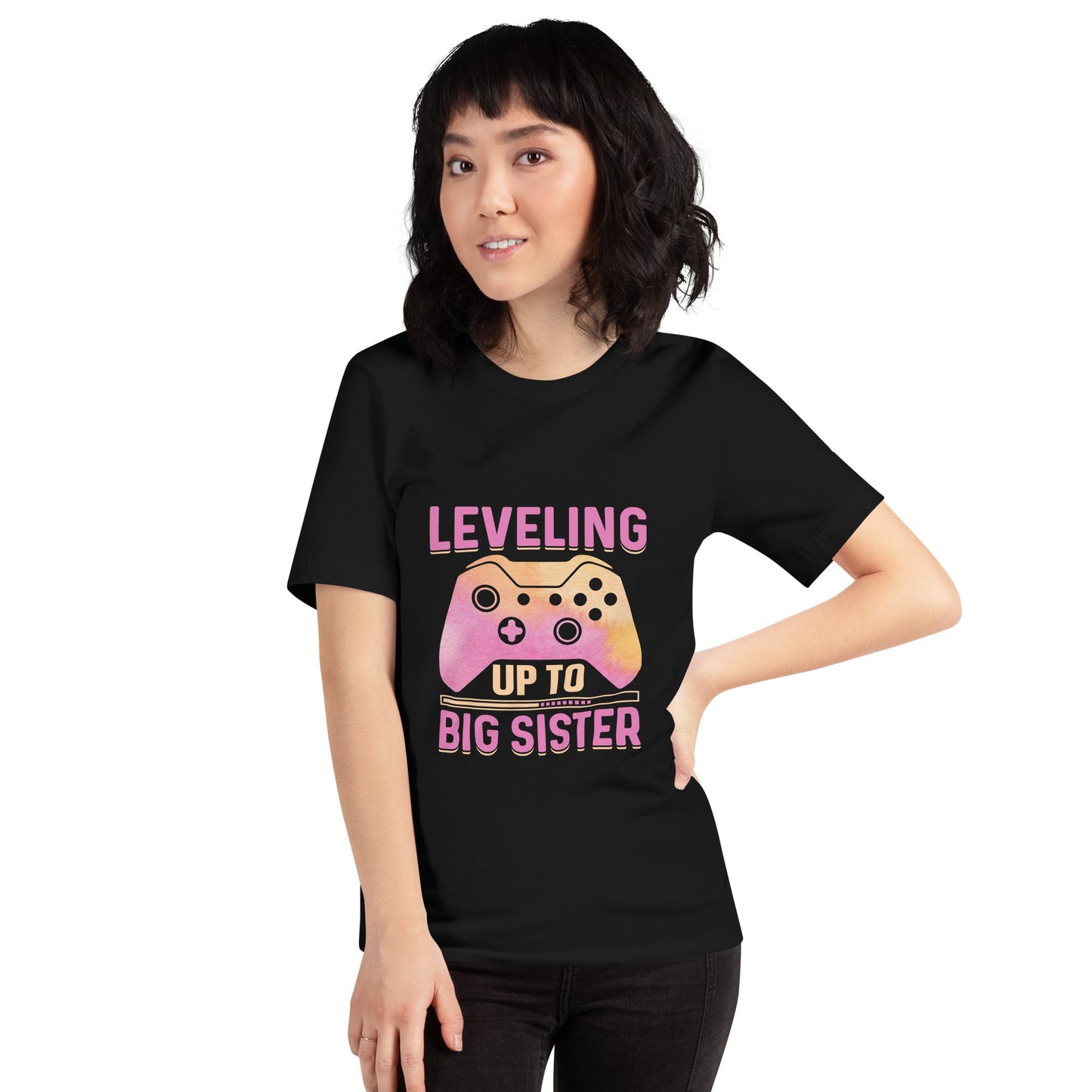 Levelling up to Big Sister - Unisex t-shirt by DarkByteGear