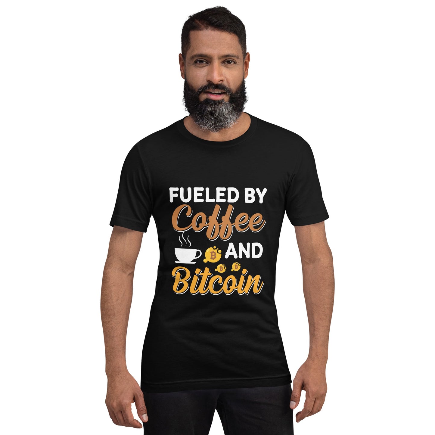 Fueled by Coffee and Bitcoin V1 - Unisex t-shirt by DarkByteGear