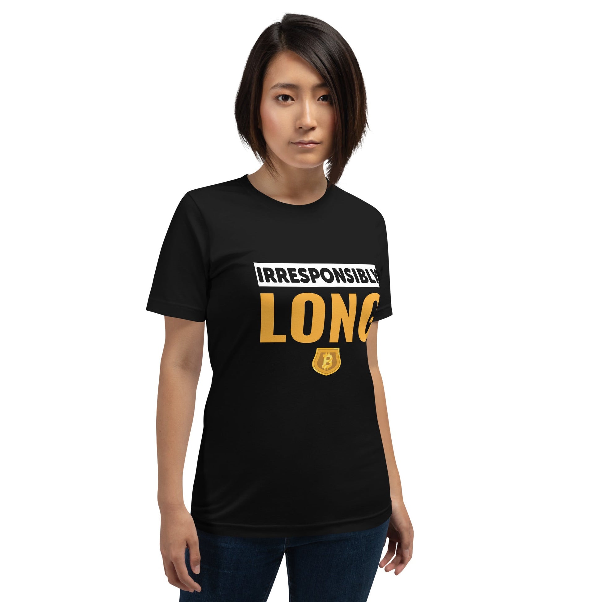 Irresponsibly Long Bitcoin - Unisex t-shirt by DarkByteGear