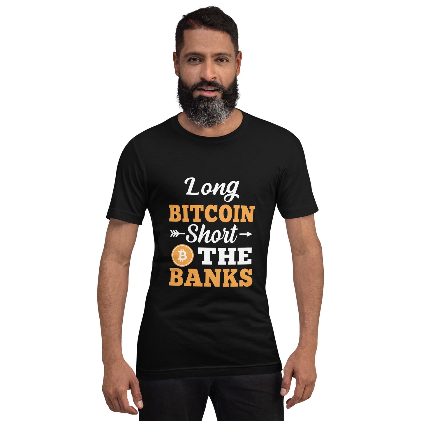 Long Big Coin, Short the Banks - Unisex t-shirt by DarkByteGear