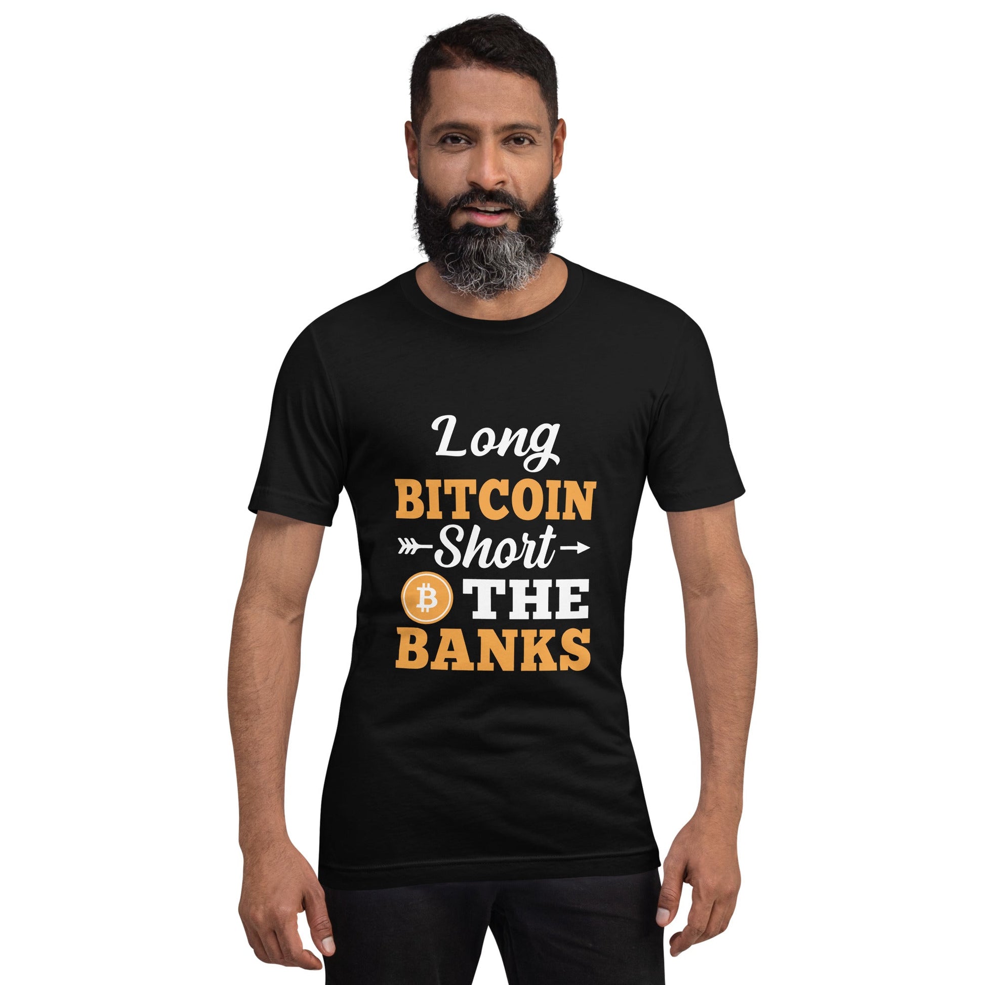 Long Big Coin, Short the Banks - Unisex t-shirt by DarkByteGear
