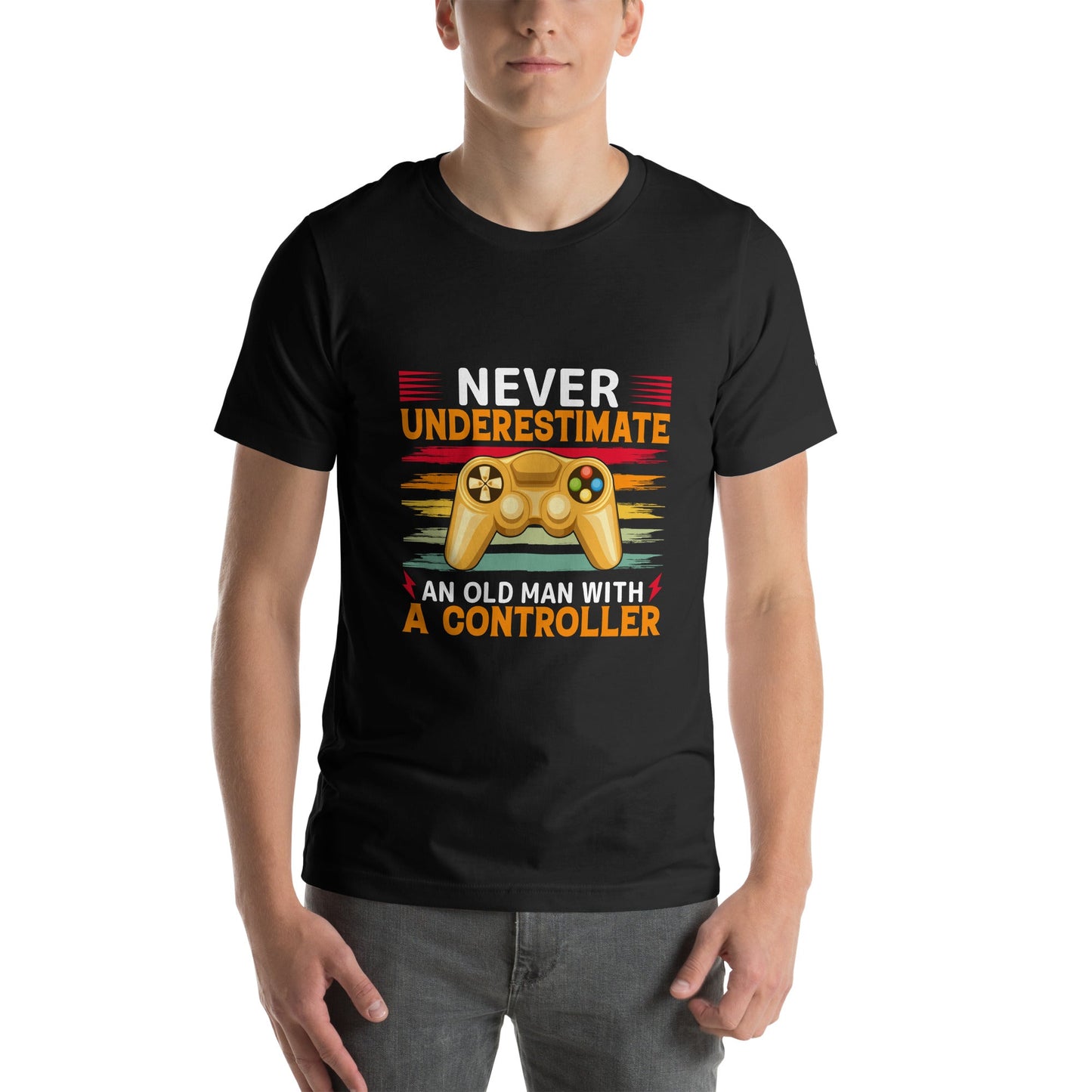 Never Underestimate an old man with a controller - Unisex t-shirt by DarkByteGear