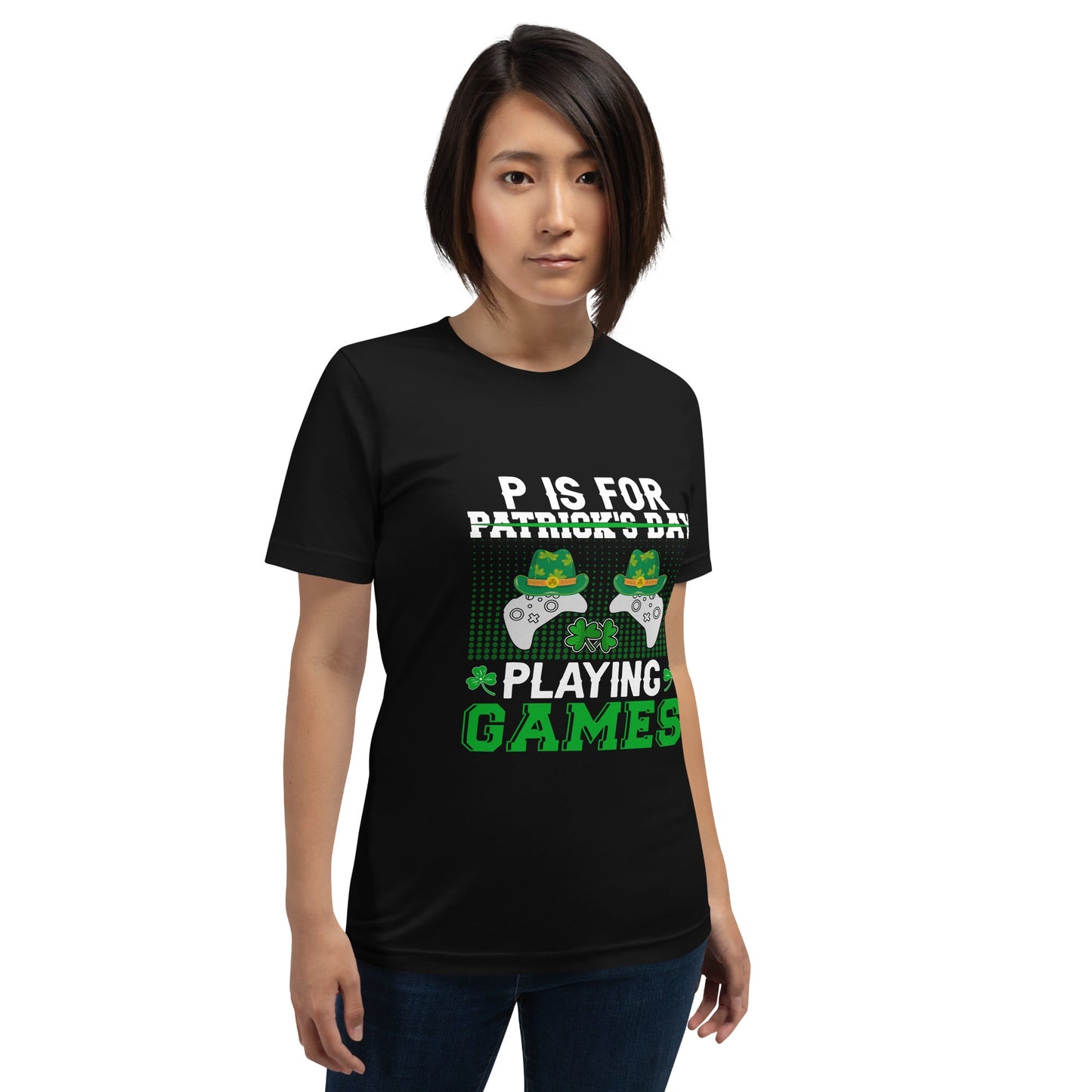 P is for "Playing Games" - Unisex t-shirt by DarkByteGear