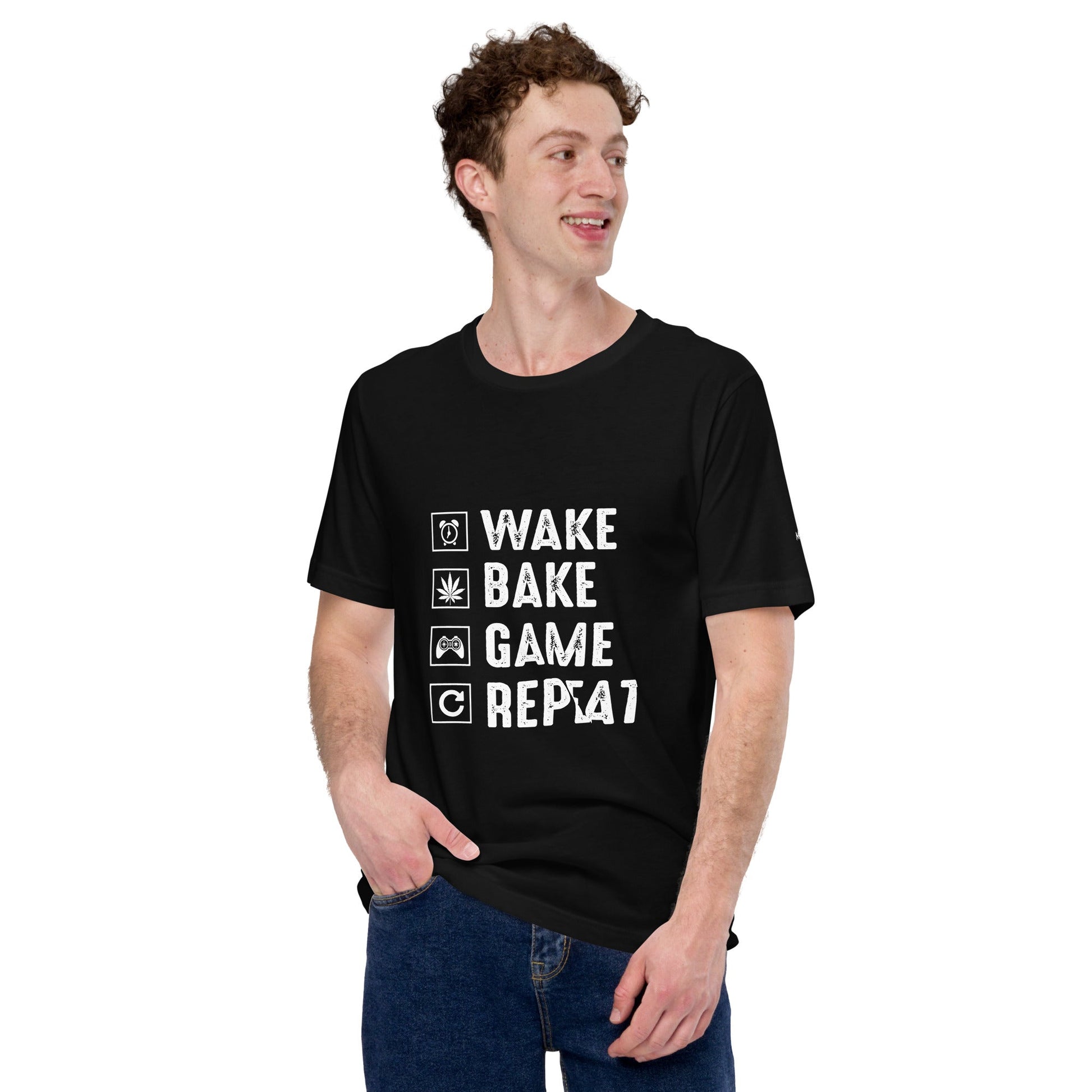 Wake, Bake, Game, Repeat Rima 13 - Unisex t-shirt by DarkByteGear