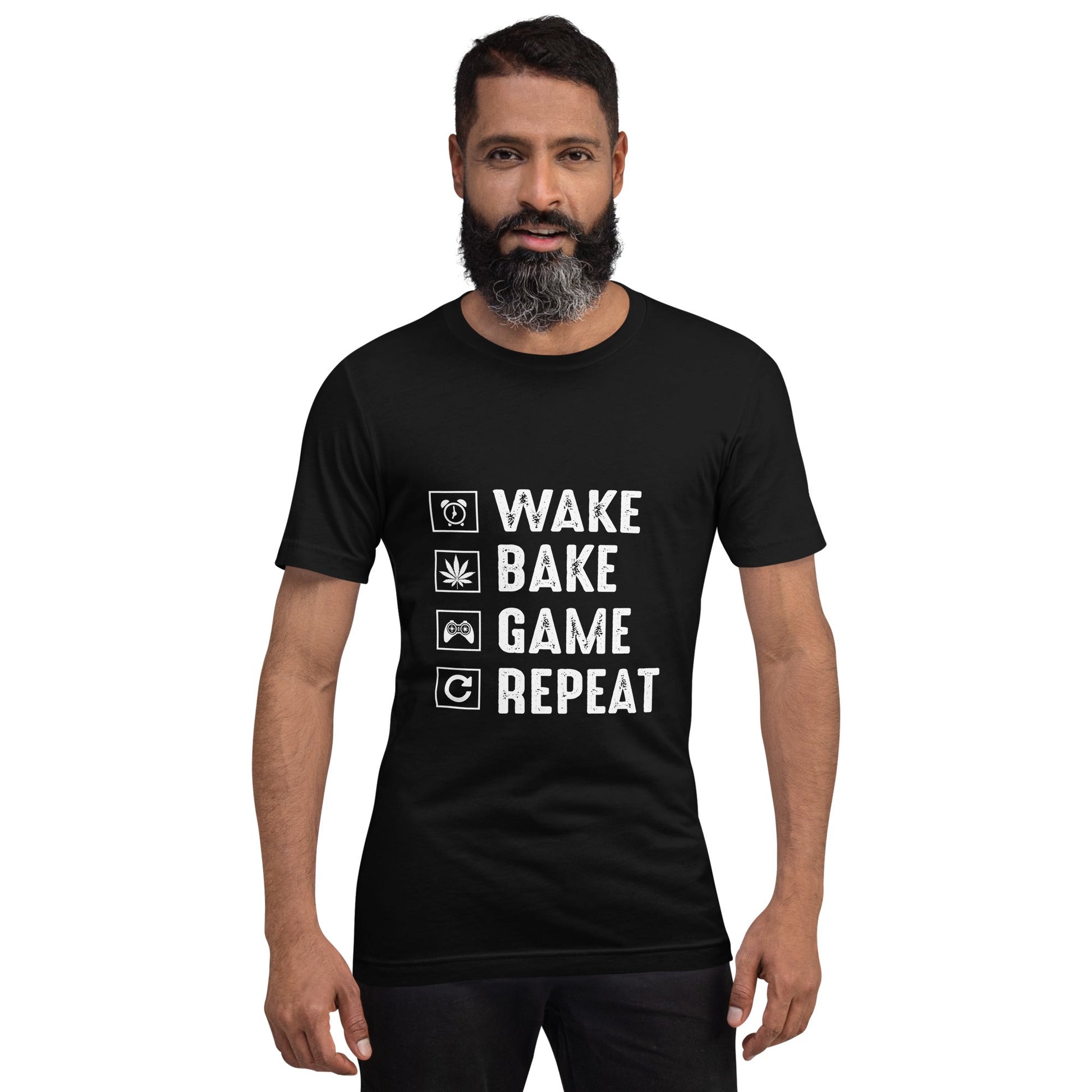 Wake, Bake, Game, Repeat Rima 13 - Unisex t-shirt by DarkByteGear