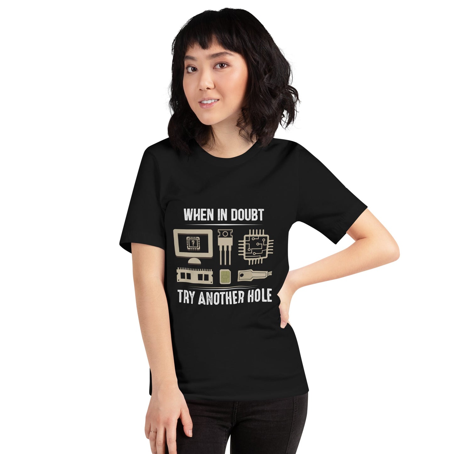 When in doubt, Try another hole V1 - Unisex t-shirt by DarkByteGear