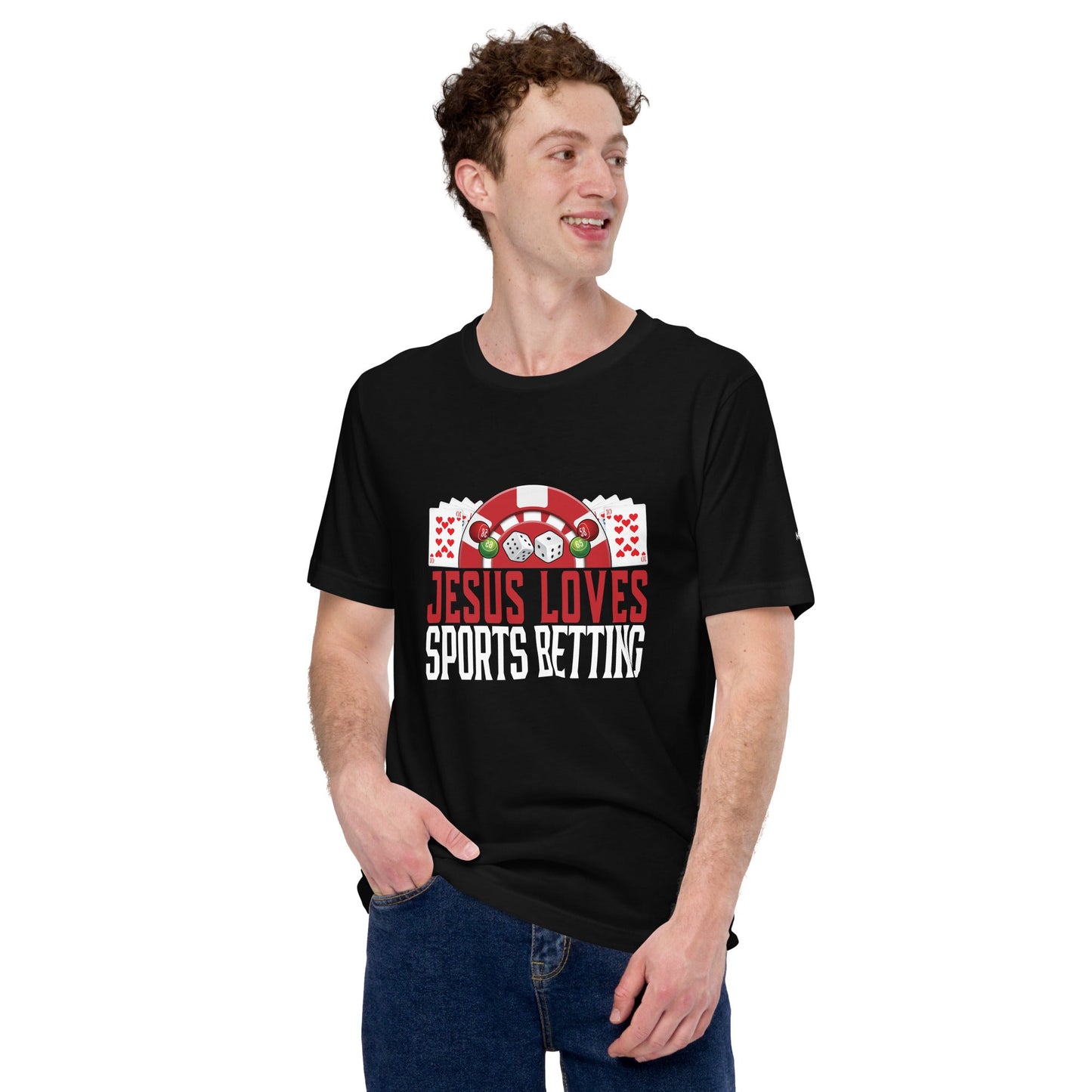 Jesus Loves Sports Betting - Unisex t-shirt by DarkByteGear