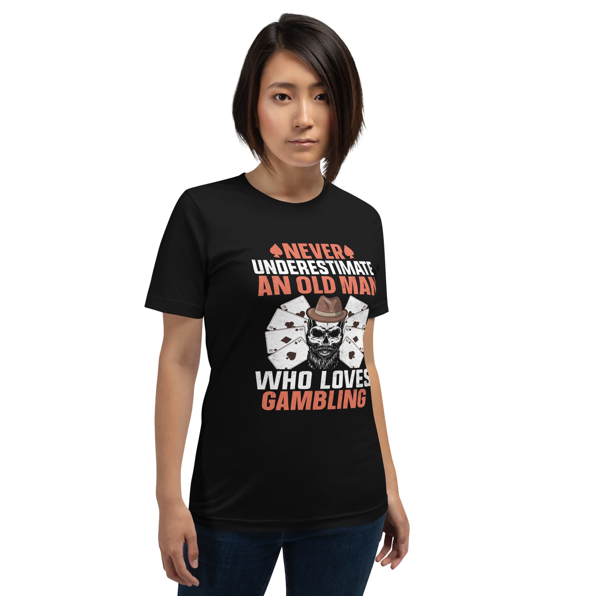 Never Underestimate an old man who Loves gambling - Unisex t-shirt by DarkByteGear
