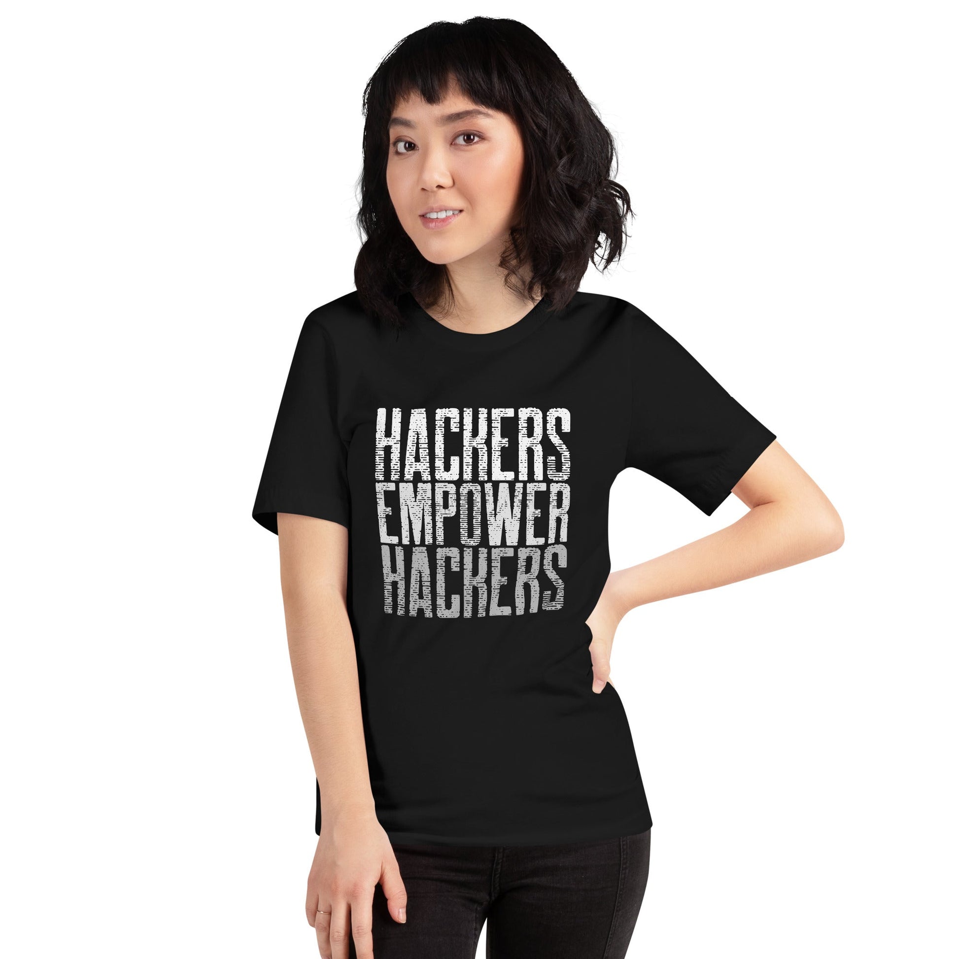 Hackers Empower Hackers V1 - Unisex t-shirt by DarkByteGear
