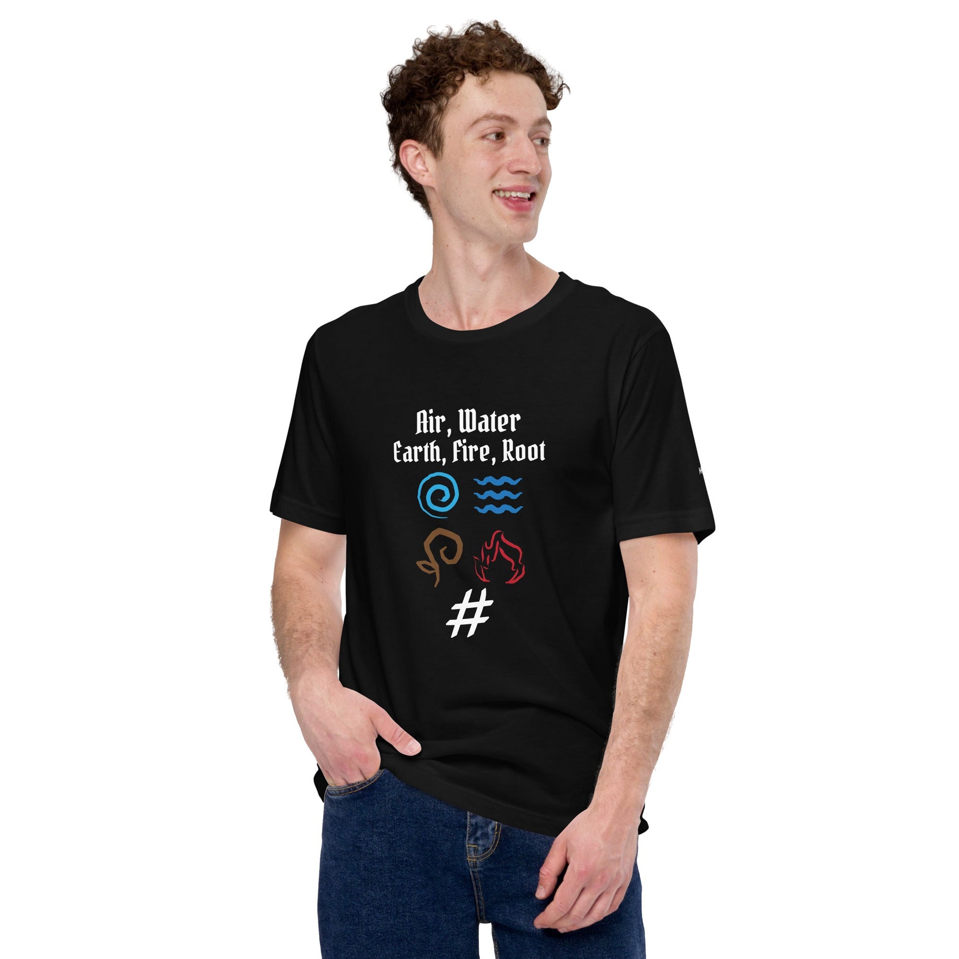 Air, Water, Earth, Fire, Root - Unisex t-shirt by DarkByteGear