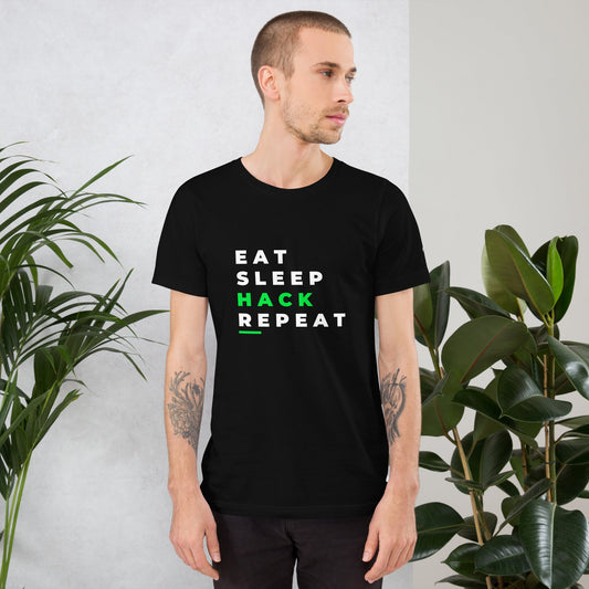Eat, Sleep, Hack, Repeat V2 - Unisex t-shirt by DarkByteGear