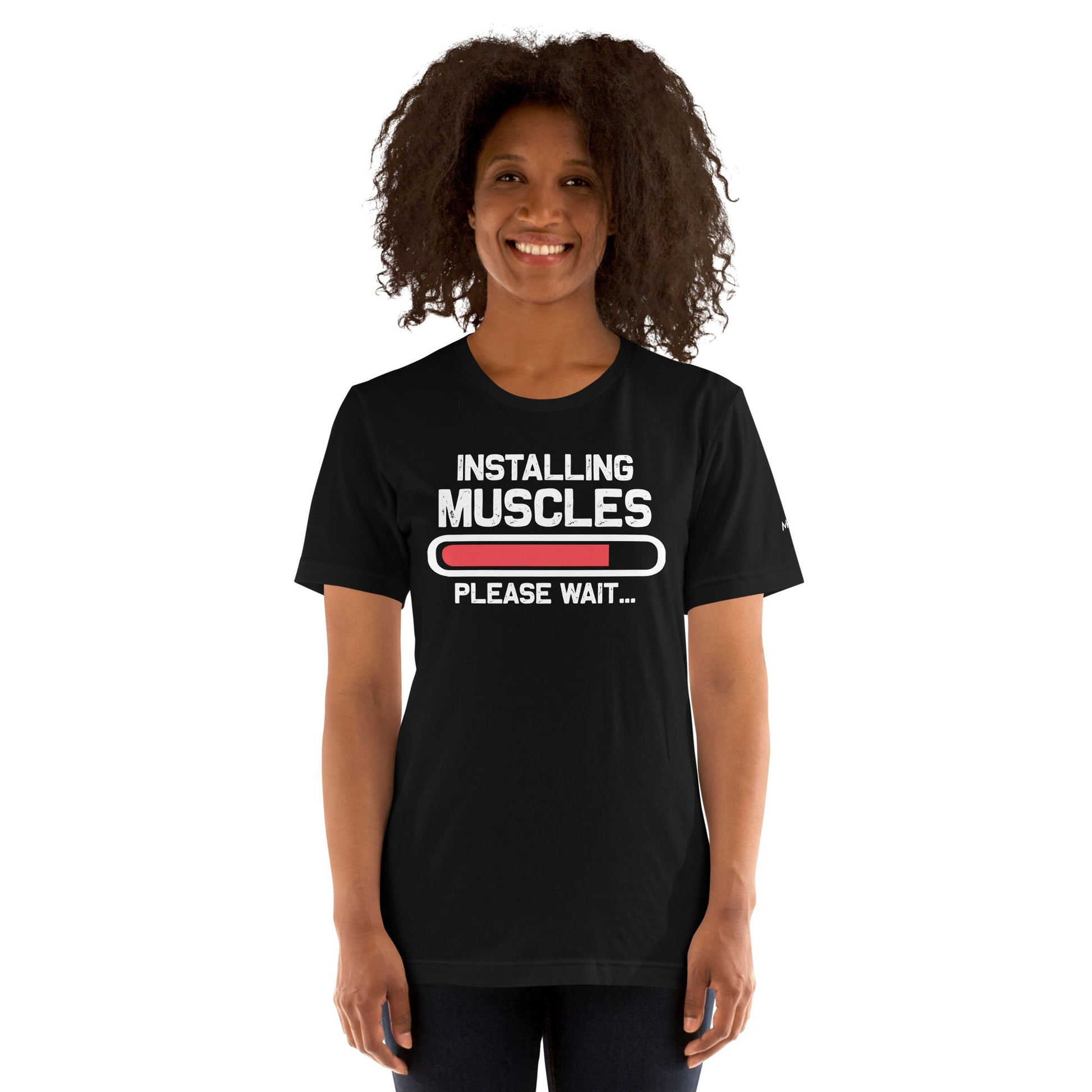 Installing muscles please wait - Unisex t-shirt by DarkByteGear