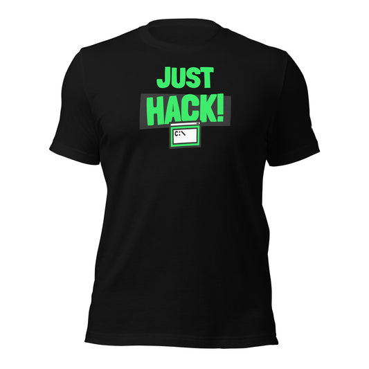 Just Hack (Green text) - Unisex t-shirt by DarkByteGear