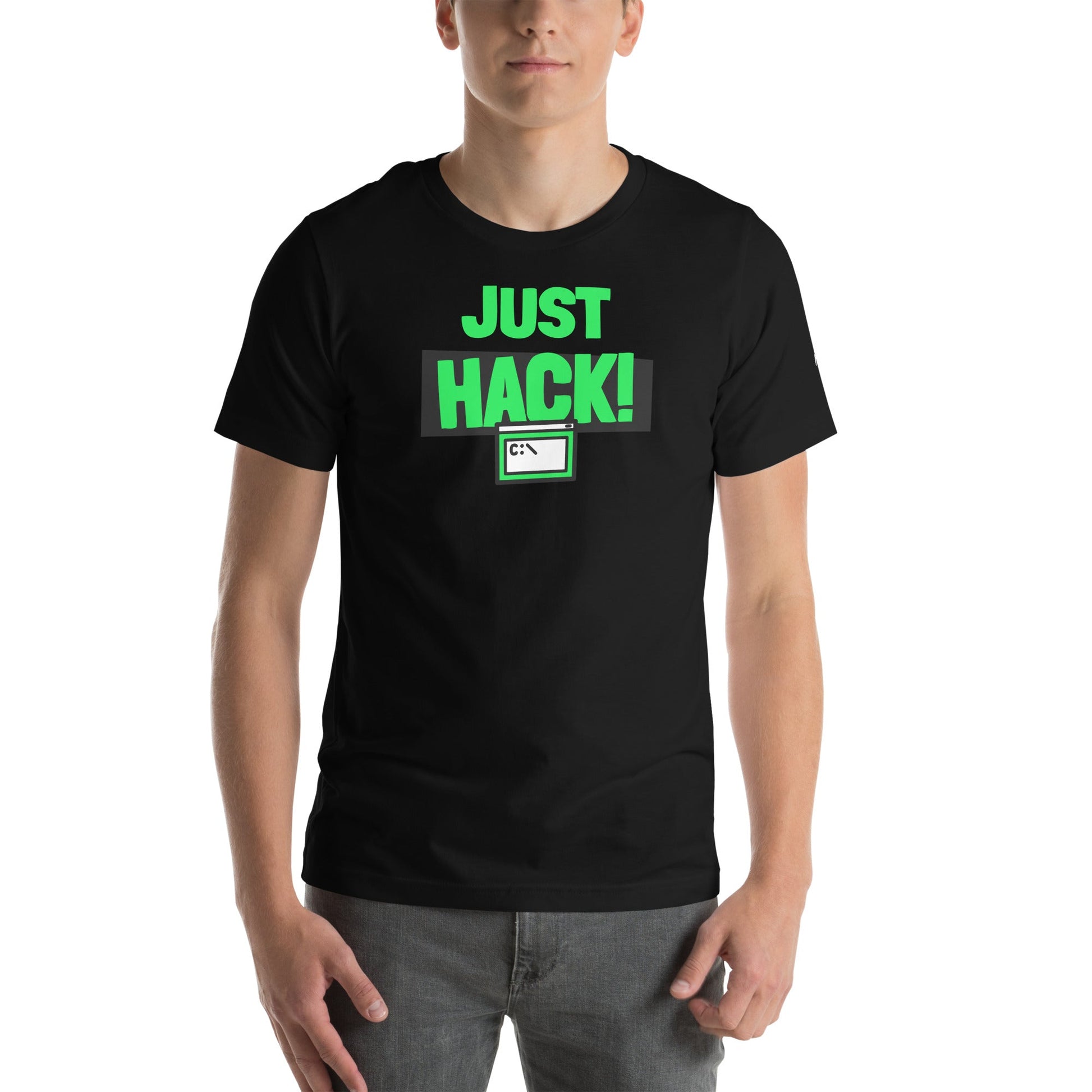 Just Hack (Green text) - Unisex t-shirt by DarkByteGear