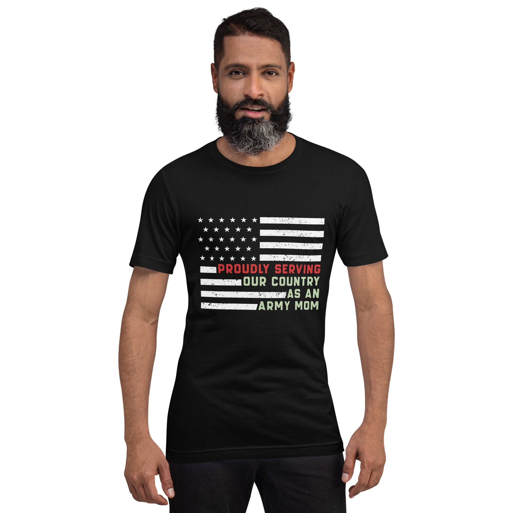 Proudly Serving as an Army Mom - Unisex t-shirt by DarkByteGear