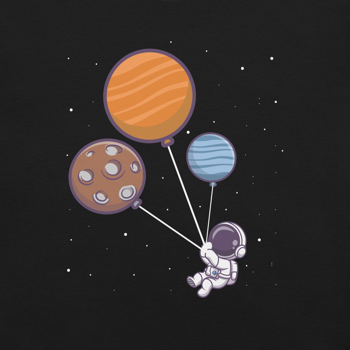 Astronaut with Balloons in Space - Unisex T-shirt by DarkByteGear