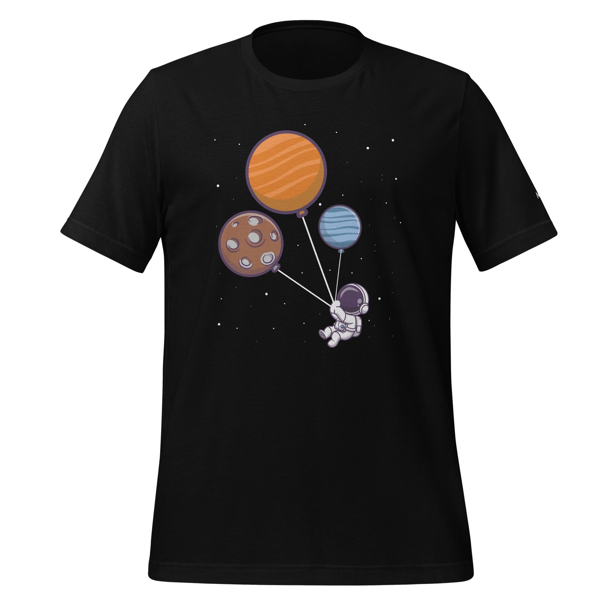 Astronaut with Balloons in Space - Unisex T-shirt by DarkByteGear