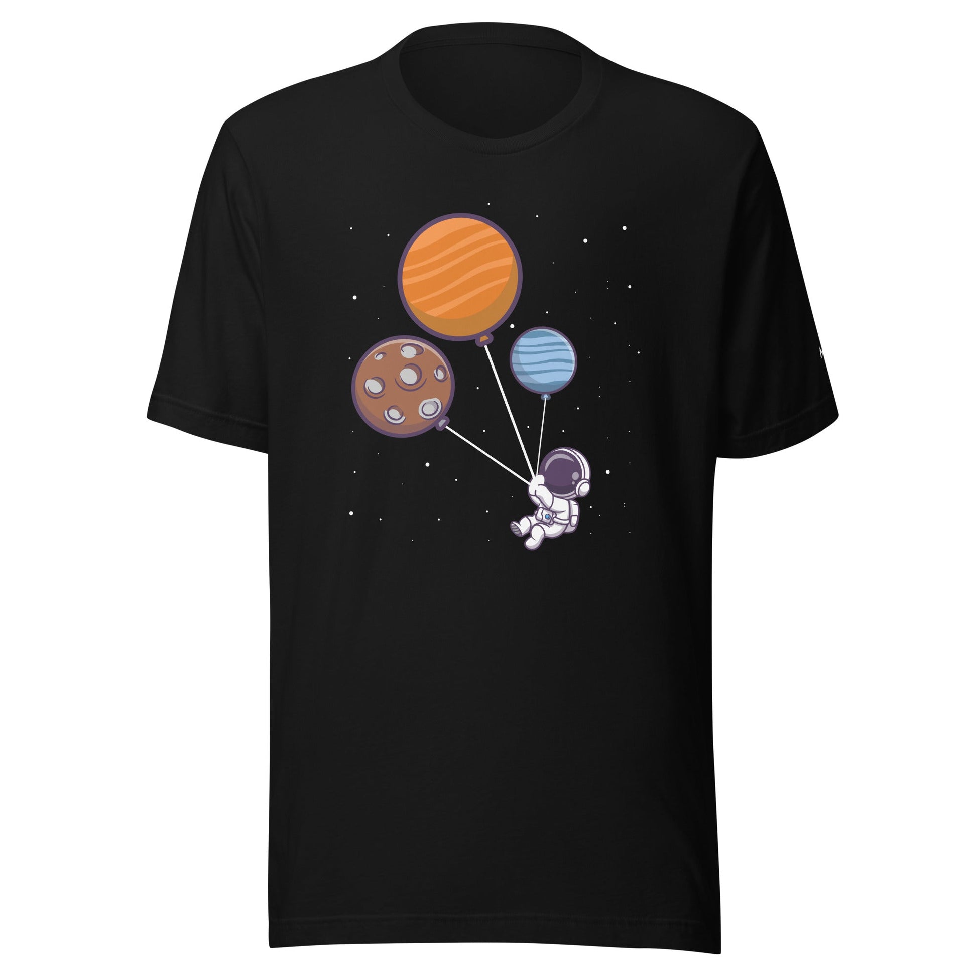 Astronaut with Balloons in Space - Unisex T-shirt by DarkByteGear