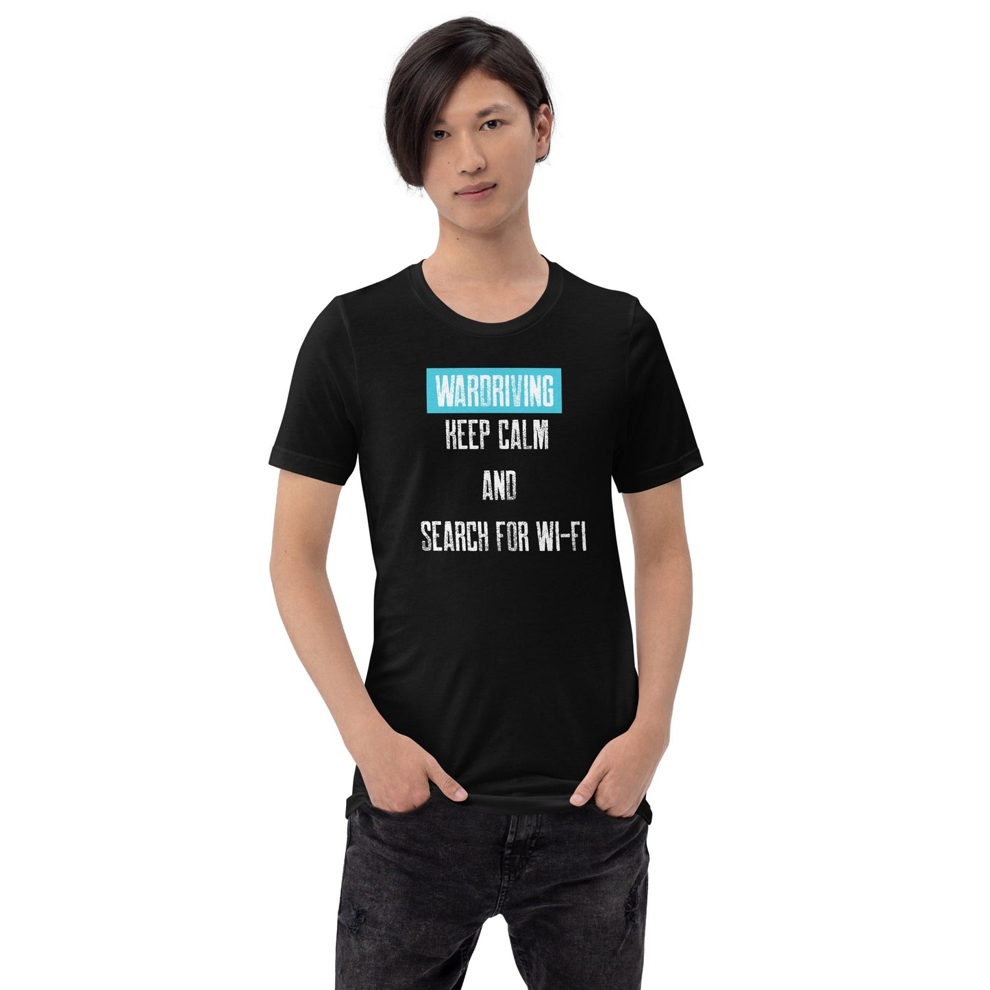 Wardriving Keep calm and search for Wi-Fi - Unisex t-shirt by DarkByteGear