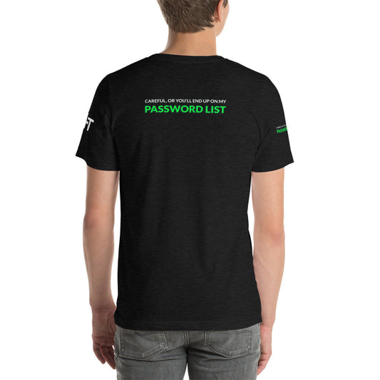 Password List - Short-Sleeve Unisex T-Shirt (all sides print) by DarkByteGear