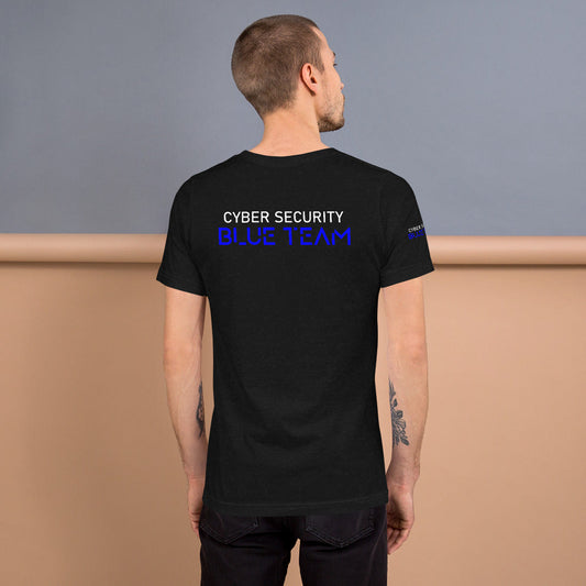 Cybersecurity Blue Team v4 - Short-sleeve unisex t-shirt (back print) by DarkByteGear