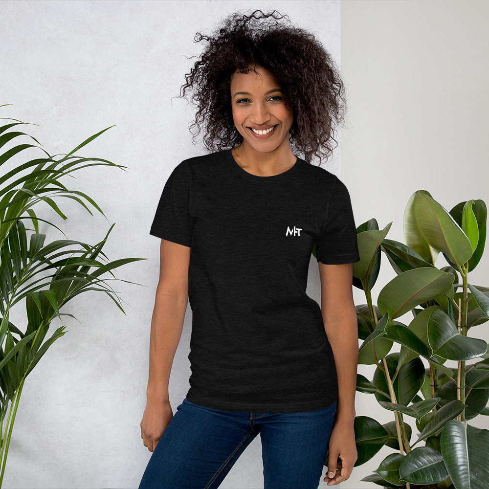 White Hat Hacker - Short-Sleeve Unisex T-Shirt (back print) by DarkByteGear