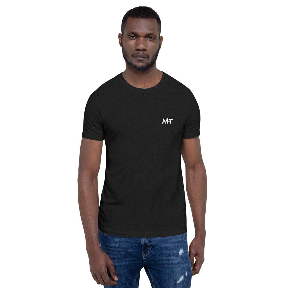 Hack this - Short-Sleeve Unisex T-Shirt (back print) by DarkByteGear