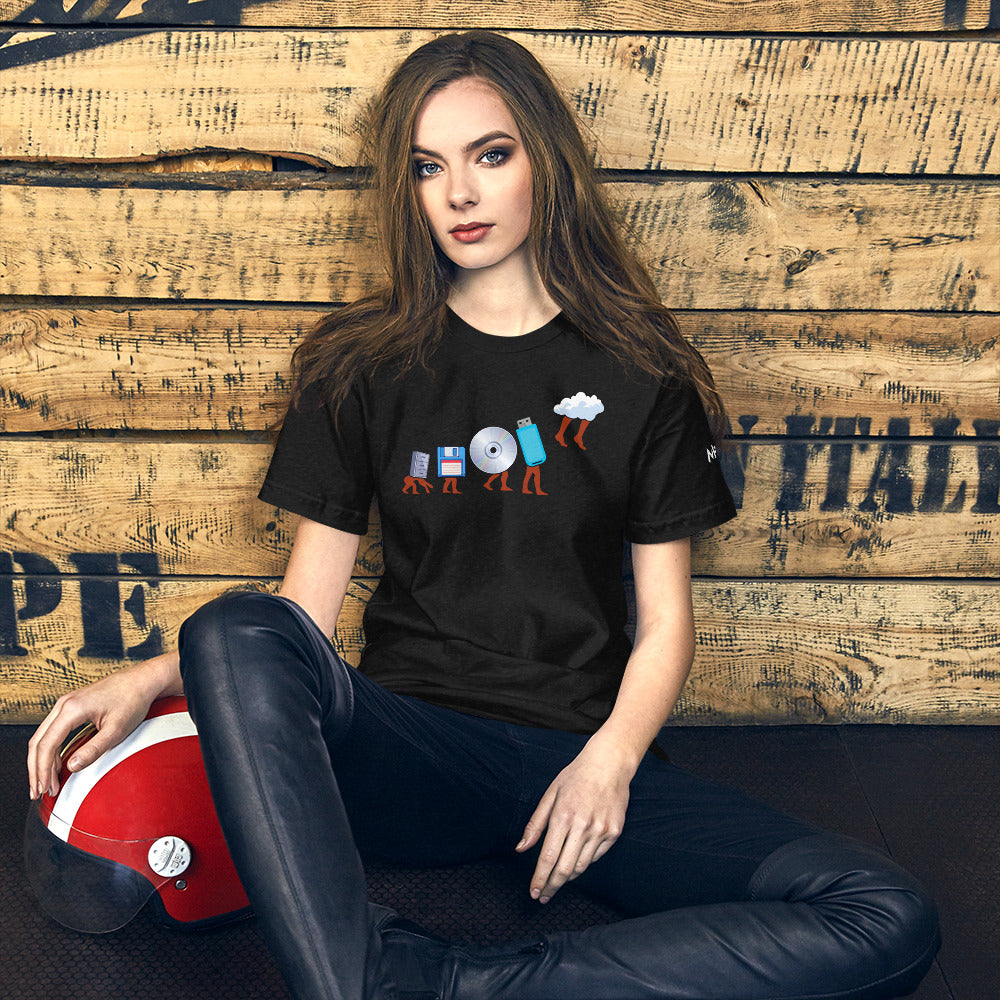Evolution of data storage - Unisex t-shirt by DarkByteGear